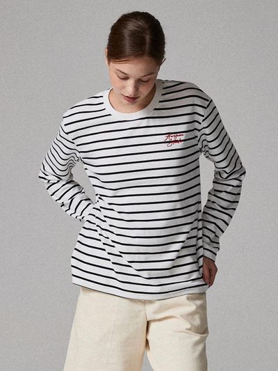 Awesomestudio Striped Long Sleeve T-Shirt White
