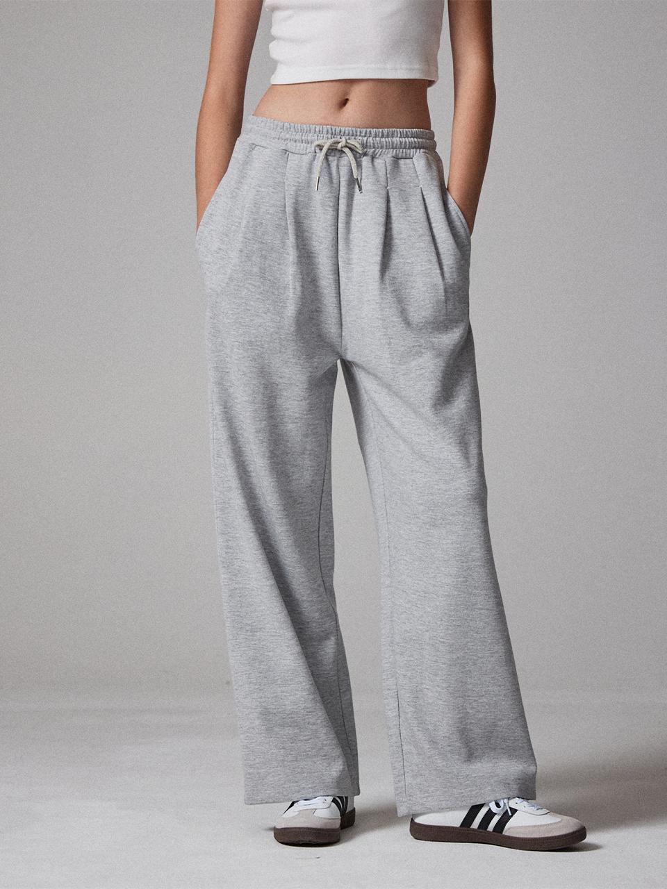 Awesomestudio two-tuck wide sweat pants melange gray
