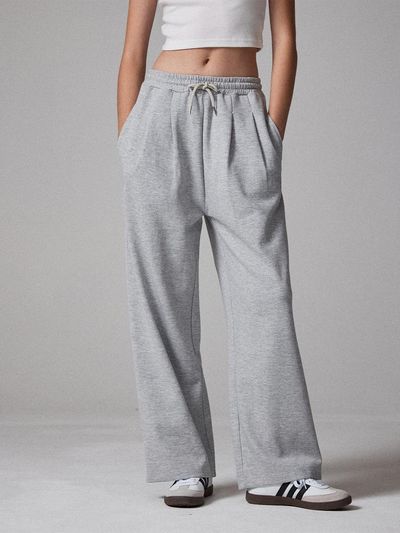 Awesomestudio two-tuck wide sweat pants melange gray