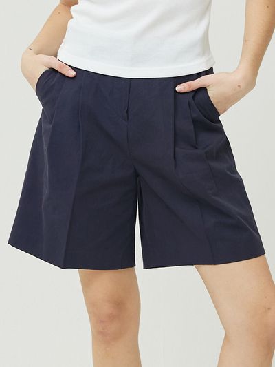 Awesomestudio Womens Chino Bermuda Pants_Dark Navy