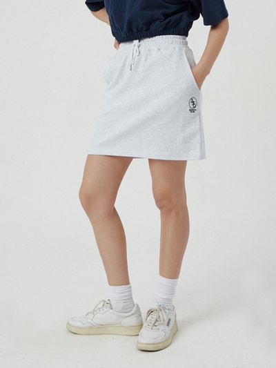Awesomestudio Womens Sweat Mini Skirt_Gray White
