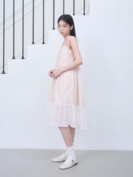 AWIT LAYERED CHIFFON DRESS-BEIGE
