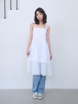 AWIT LAYERED CHIFFON DRESS white