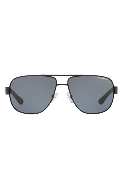 AX Armani Exchange AX Armani Exchange 62mm Polarized Oversize Aviator Sunglasses