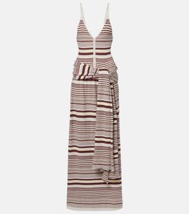 Aya Muse Aya Muse Aella knitted striped cotton-blend maxi dress
