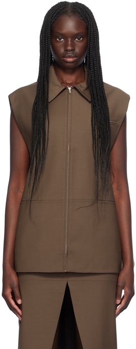 Aya Muse Aya Muse Brown Castor Vest