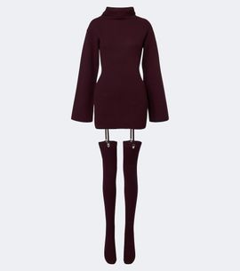 Aya Muse Aya Muse Cursa ribbed-knit wool minidress and tights set