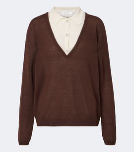 Aya Muse Aya Muse Eirae paneled linen-blend sweater