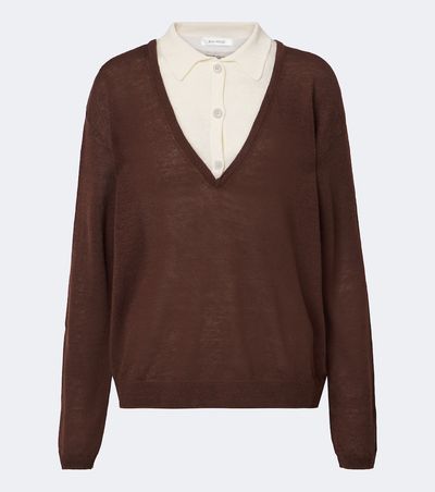 Aya Muse Aya Muse Eirae paneled linen-blend sweater