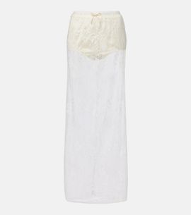 Aya Muse Aya Muse Eteri bow-detail floral lace midi skirt