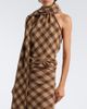 Aya Muse Aya Muse Kae scarf-detail plaid halterneck top - 2
