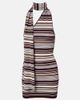 Aya Muse Aya Muse Knitted scarf-detail striped minidress - 1