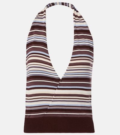 Aya Muse Aya Muse Knitted striped halterneck top