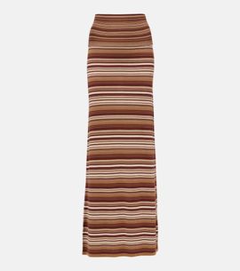 Aya Muse Aya Muse Knitted striped silk-blend maxi skirt