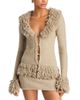 Aya Muse Aya Muse Prai Fitted Fringe V Neck Cardigan - 1