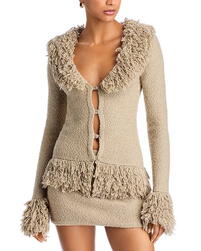 Aya Muse Aya Muse Prai Fitted Fringe V Neck Cardigan