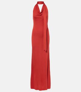 Aya Muse Aya Muse Scarf-detail silk-blend jersey gown
