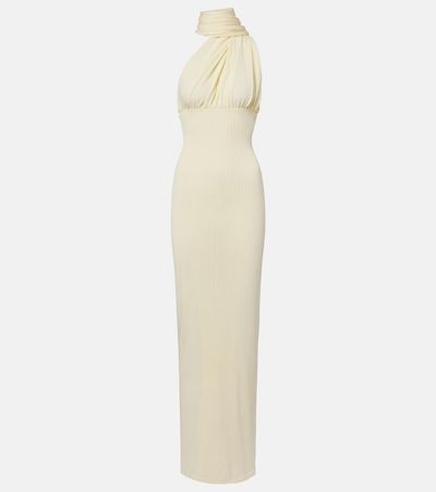 Aya Muse Aya Muse Thea scarf-detail ribbed-knit maxi dress