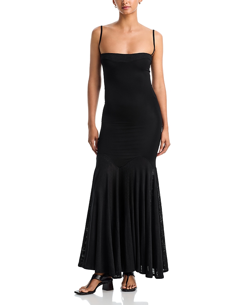 mermaid jersey maxi dress Aya Muse Wide shoulder straps support