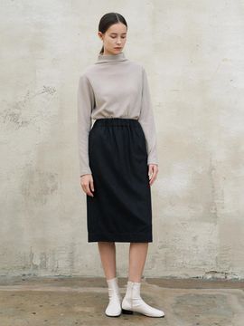 AYU cashmere h line skirt - charcoal