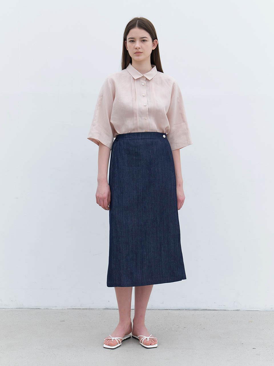 AYU Denim Wrap Skirt [Blue]