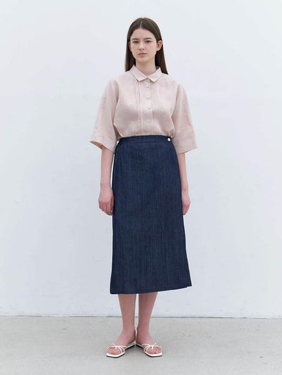 AYU Denim Wrap Skirt [Blue]