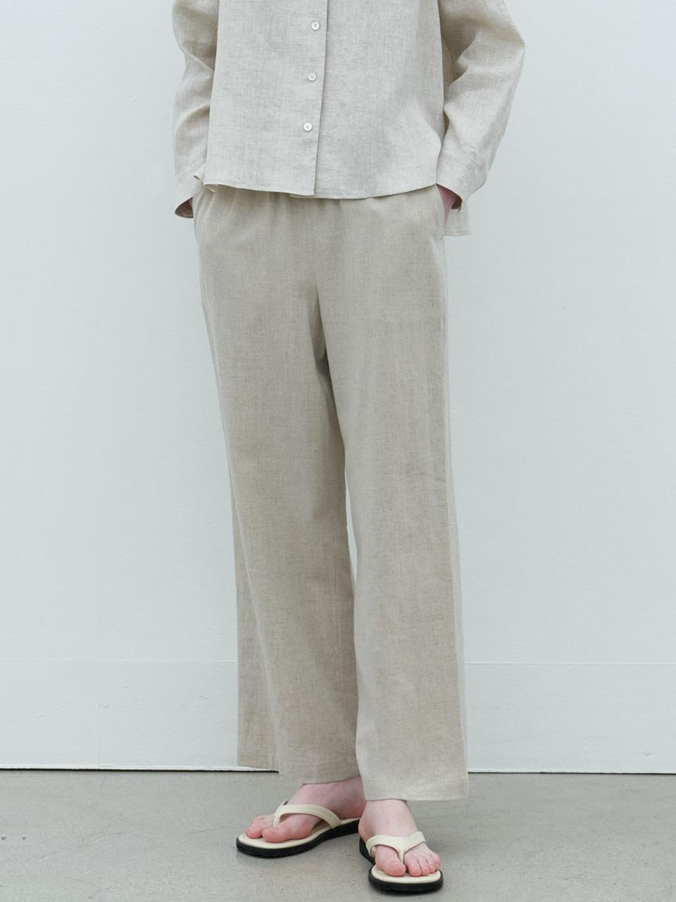 AYU Linen Banding Pants [Beige]