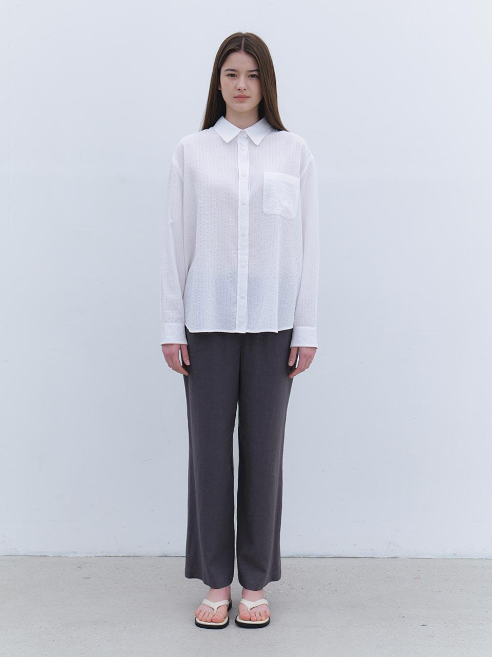 AYU Linen Banding Pants [Charcoal]