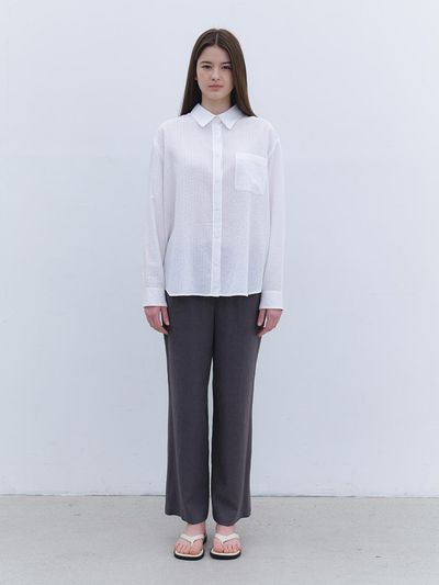 AYU Linen Banding Pants [Charcoal]