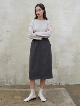 AYU wool basic skirt - herringbone