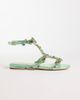AZALEA WANG Azalea Sarita embellished flat sandals in aquamarine-Green - 1