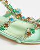 AZALEA WANG Azalea Sarita embellished flat sandals in aquamarine-Green - 4