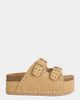 Azalea Wang Azalea Wang Algedi Grommet Flatform Sandal in Tan, Women's at Urban Outfitters - 1