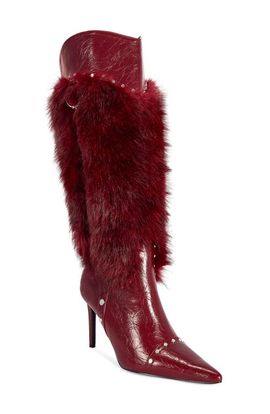 AZALEA WANG AZALEA WANG Alisette Snake Embossed Faux Leather Knee High Boot