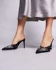 AZALEA WANG Azalea Wang Angelica embellished mule high heels in black - 1