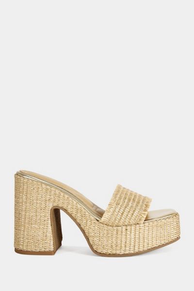 Azalea Wang Azalea Wang Aniket Wicker Platform Sandal in Beige, Women's at Urban Outfitters