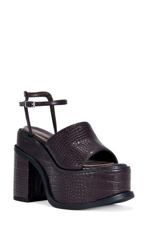 AZALEA WANG AZALEA WANG Anthelmine Croc Embossed Platform Sandal