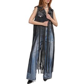 AZALEA WANG AZALEA WANG Arden Fringe Faux Leather Vest