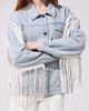 Azalea Wang Azalea Wang Arla Fringe Denim Jacket in Denim, Women's at Urban Outfitters - 1