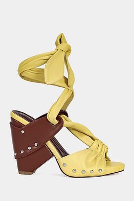 Azalea Wang Azalea Wang Aruba Block Sandal in Yellow, Women's at Urban Outfitters