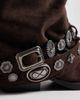 AZALEA WANG Azalea Wang Ashraf slouchy embellished western ankle boots in brown suede - 3