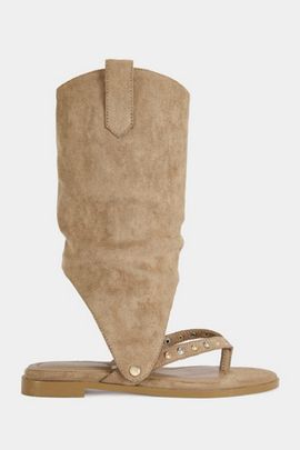 Azalea Wang Azalea Wang Barrera Convertible Western Gladiator Sandal in Tan, Women's at Urban Outfitters