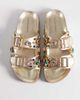 AZALEA WANG Azalea Wang Bayleaves embellished flat sandals in gold - 2