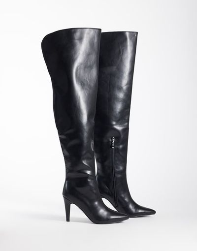 AZALEA WANG Azalea Wang Beaucoup heeled over the knee boots in black