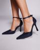AZALEA WANG Azalea Wang Bessetta studded heels in navy - 1