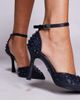AZALEA WANG Azalea Wang Bessetta studded heels in navy - 3