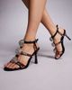 AZALEA WANG Azalea Wang Bestella embellished caged high heels in black - 1
