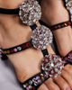 AZALEA WANG Azalea Wang Bestella embellished caged high heels in black - 3