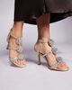 AZALEA WANG Azalea Wang Bestella embellished caged high heels in silver - 1