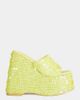 Azalea Wang Azalea Wang Betsey Platform Sequin Wedge Sandal in Yellow, Women's at Urban Outfitters - 2